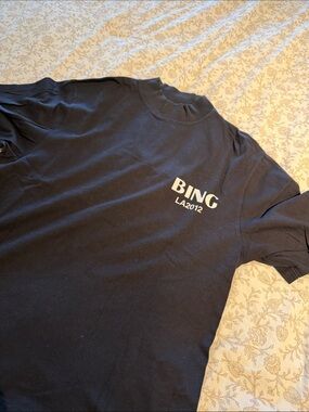 Anine Bing Black Logo Tee with White Print